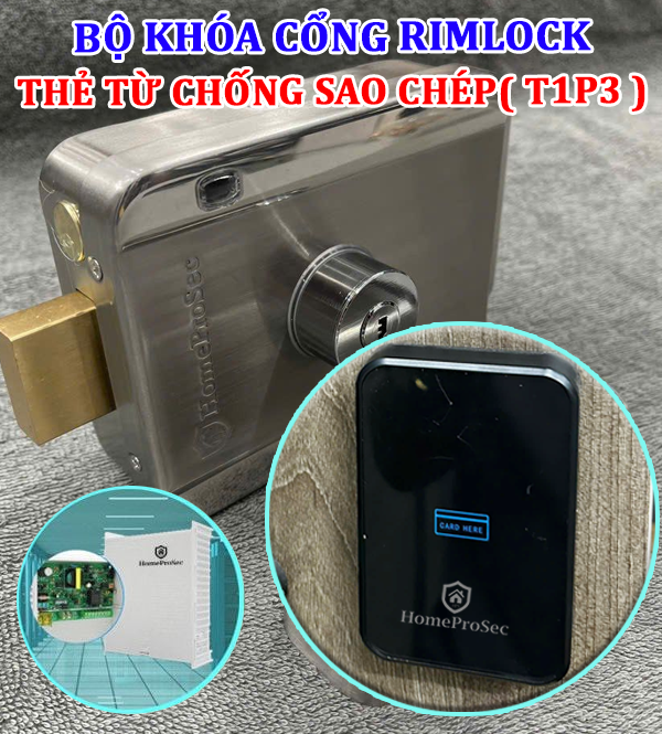 BỘ KHÓA CỔNG INOX THẺ TỪ CHỐNG SAO CHÉP HPS-RIMLOCK BASIC (T1P3)