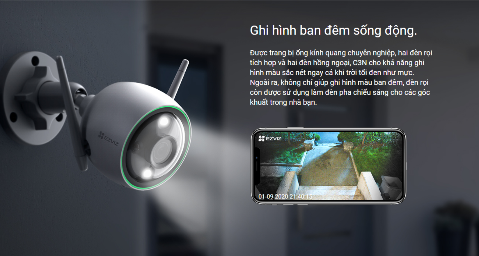  Camera Wi-Fi thông minh ngoài trời -Wifi C3N 