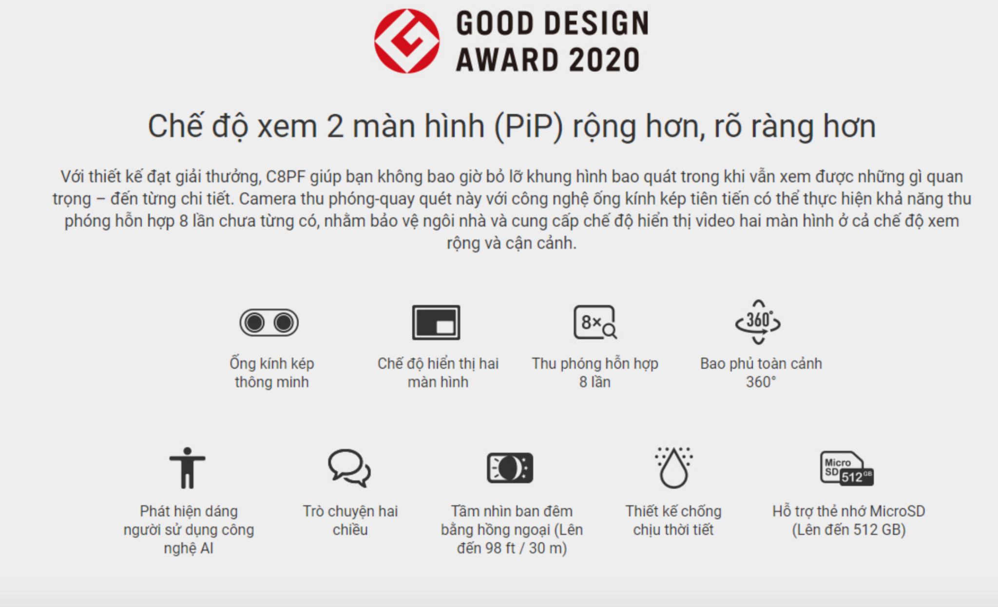 Camera WiFi Quay Quét, Ống kính kép EZVIZ 2MP