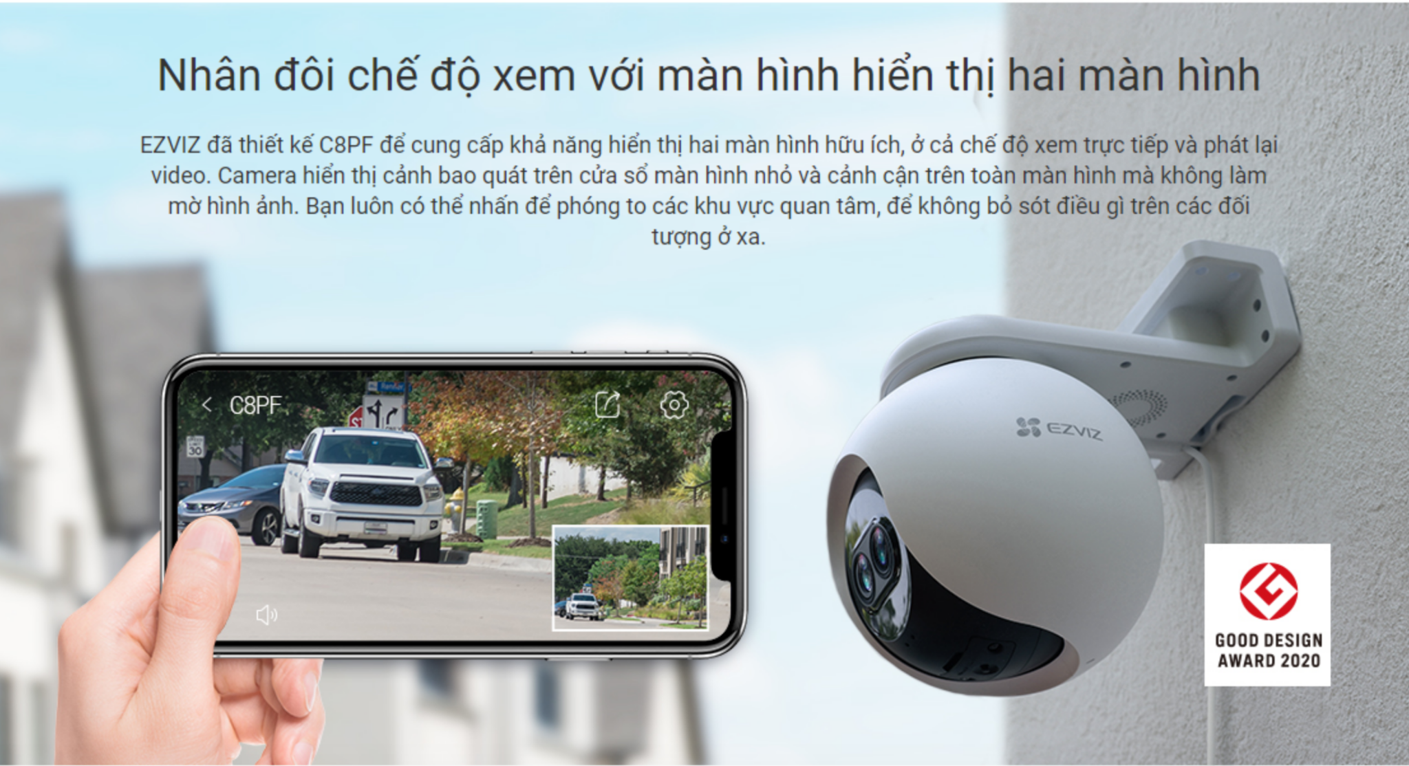 Camera WiFi Quay Quét, Ống kính kép EZVIZ 2MP