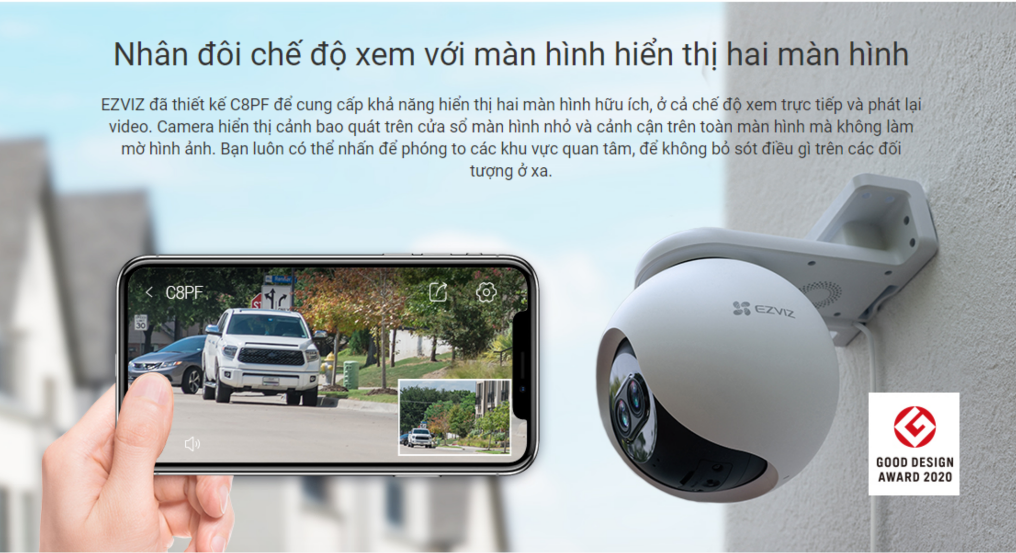  Camera WiFi Quay Quét, Ống kính kép EZVIZ 2MP 