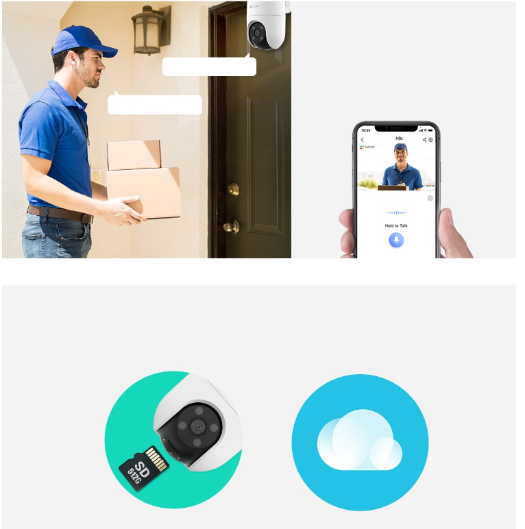 Camera Wifi quay quét ngoài trời, có màu ban đêm H8C -1080P