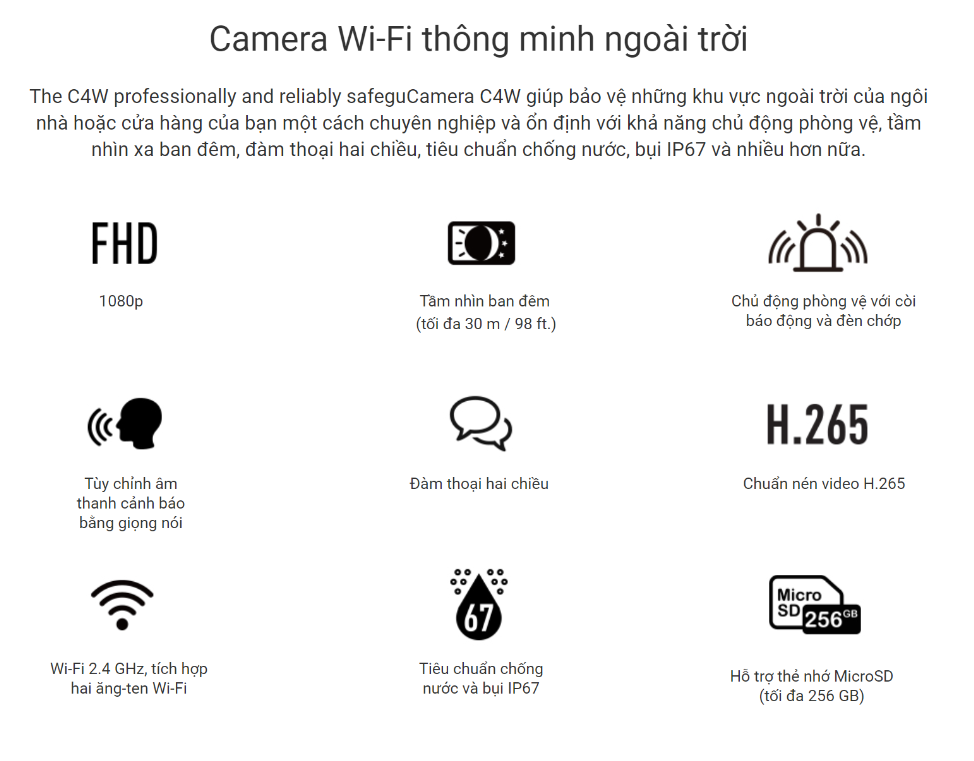Camera bảo vệ ngoài trời với tính năng chủ động phòng vệ