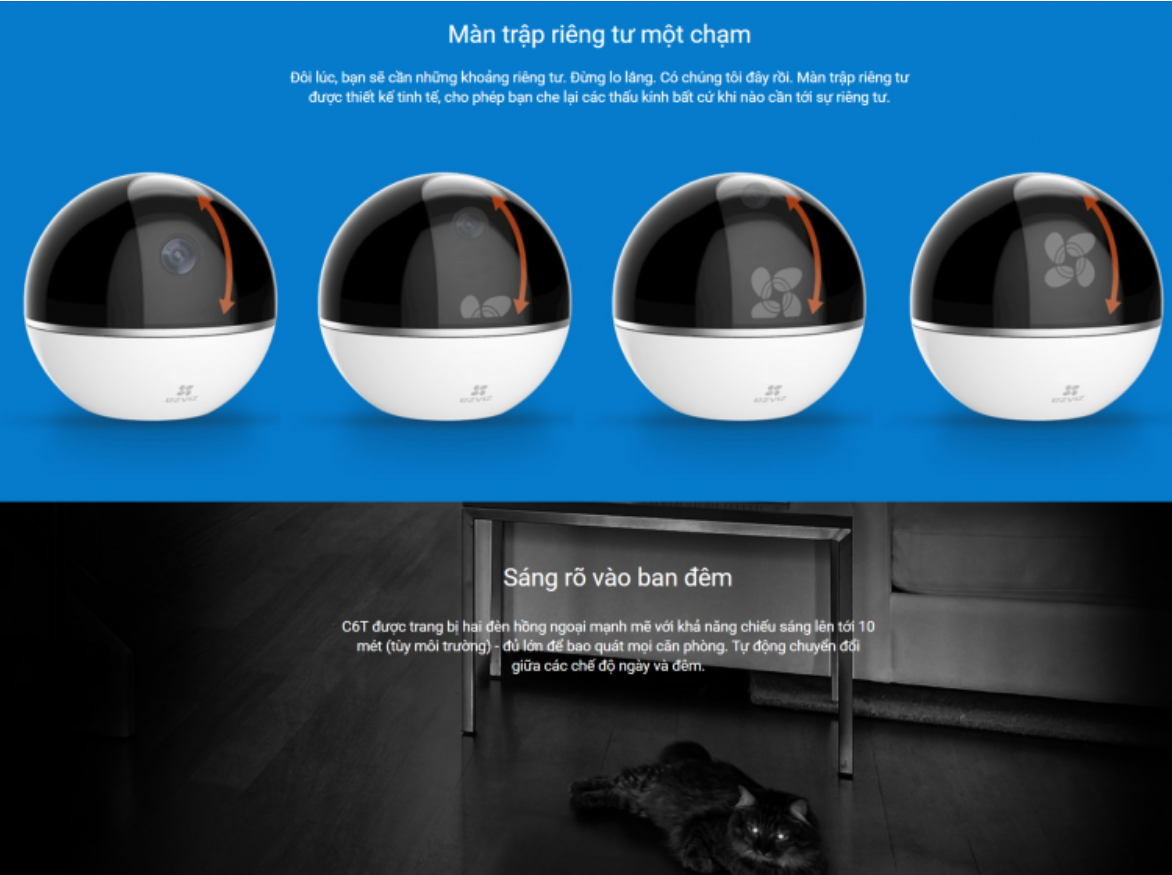 Camera wifi quay quét đa năng 2MP tích hợp báo động