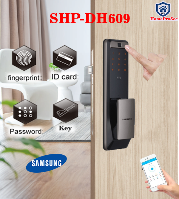  Khóa Cửa Gỗ Vân Tay  Samsung SHP- DH609 