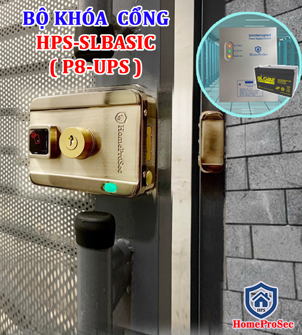  Khóa cổng điện thử thẻ từ HPS- SLBASIC( SL P8-UPS ) 