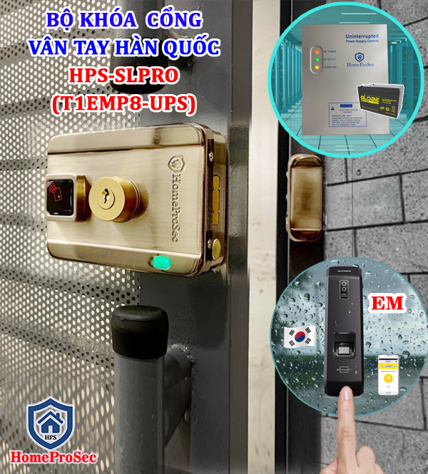  Khóa Vân Tay Cổng Sắt Hàn Quốc -Made in Korea ( T1EMP8-UPS ) 