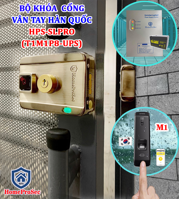 Khóa Vân Tay Cổng Sắt Hàn Quốc -Made in Korea ( T1M1P8-UPS )
