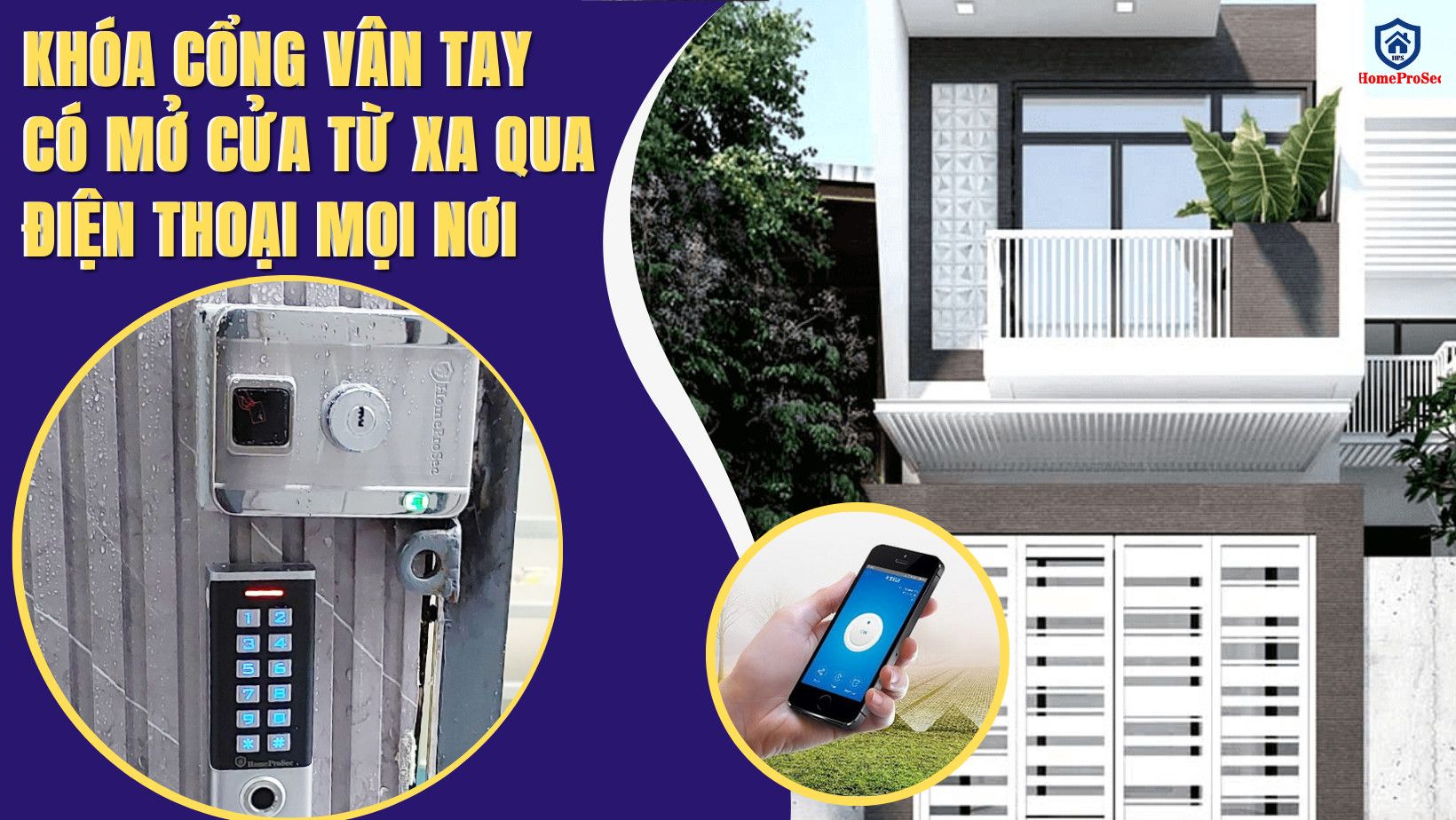 Bộ khóa cổng vân tay inox mở cửa từ xa qua đt HPS- SLIPLUS ( KF1P3 - G2bit)