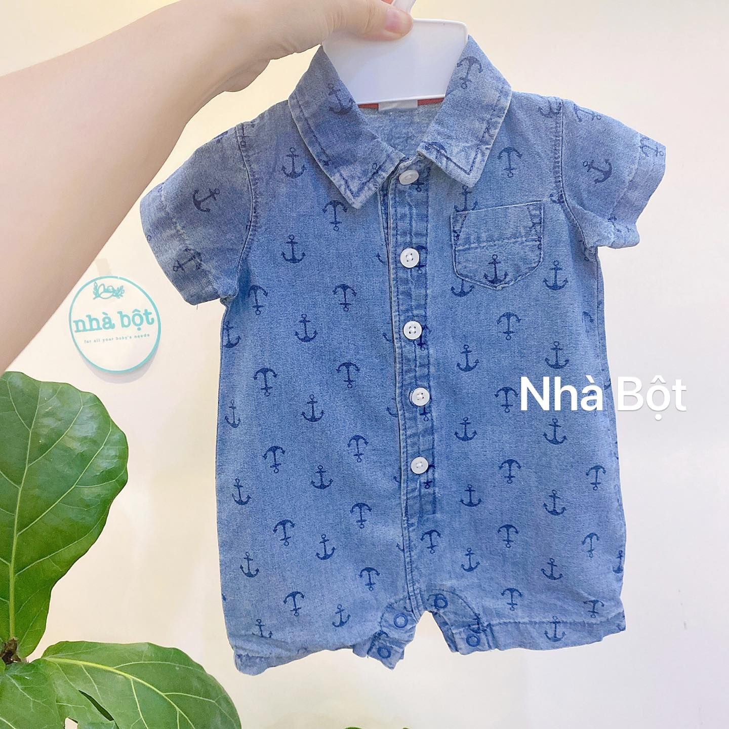 Body Đùi Carter màu xanh jean họa tiết