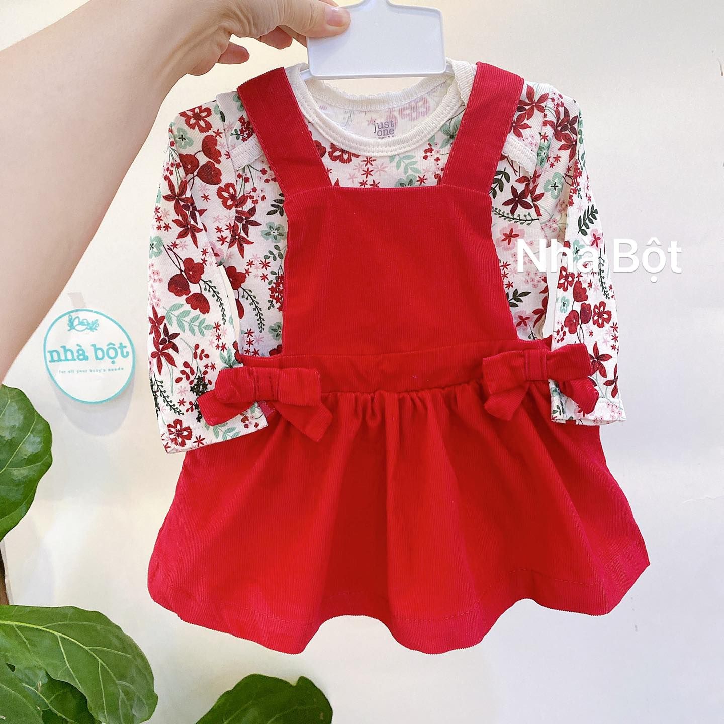 Set Yếm Carter 140322 trắng hoa đỏ-đỏ trơn
