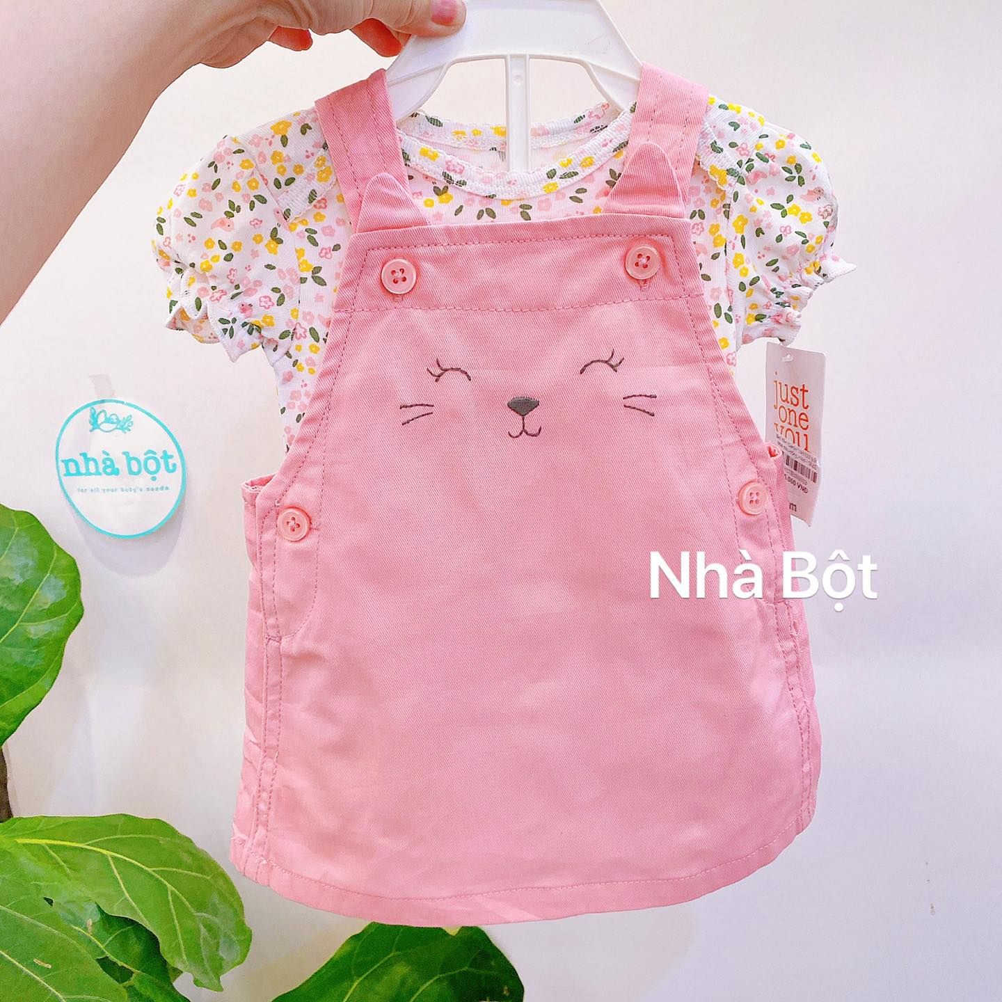 Set Yếm Carter 140322 trắng hoa màu-hồng mèo