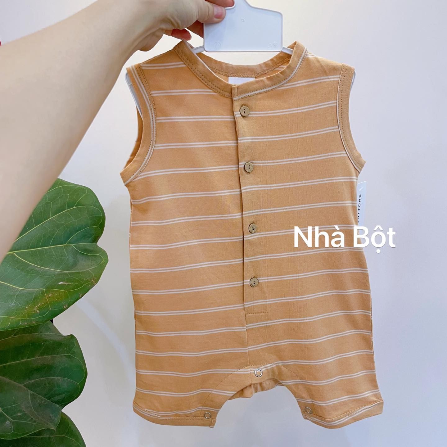 Body đùi Real cottons màu nâu