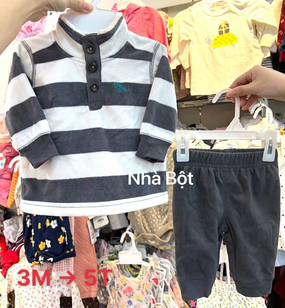 (TIẾT KIỆM) Set bộ nỉ Carter khủng long xanh