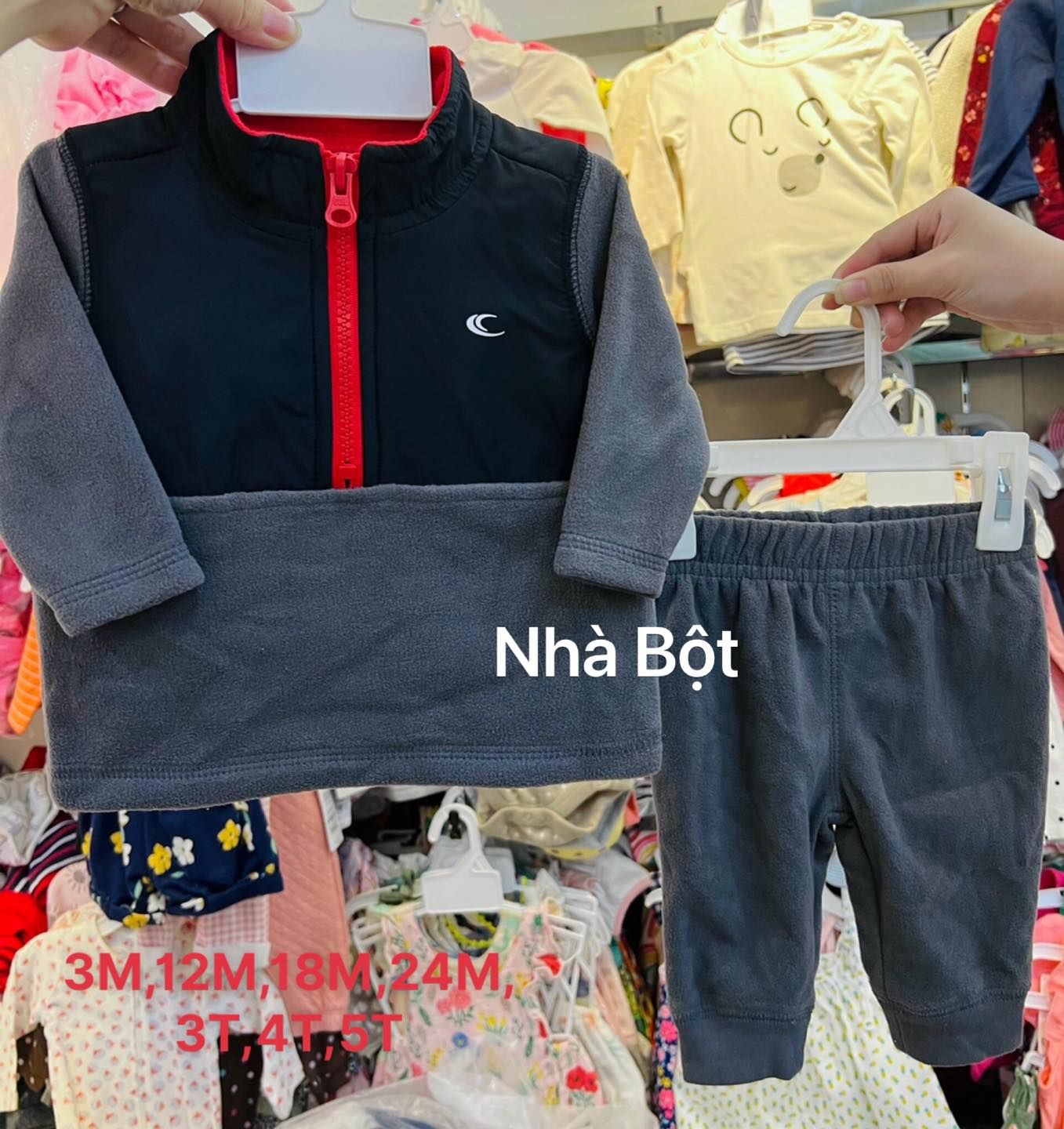 (TIẾT KIỆM) Set bộ nỉ Carter dây kéo đỏ