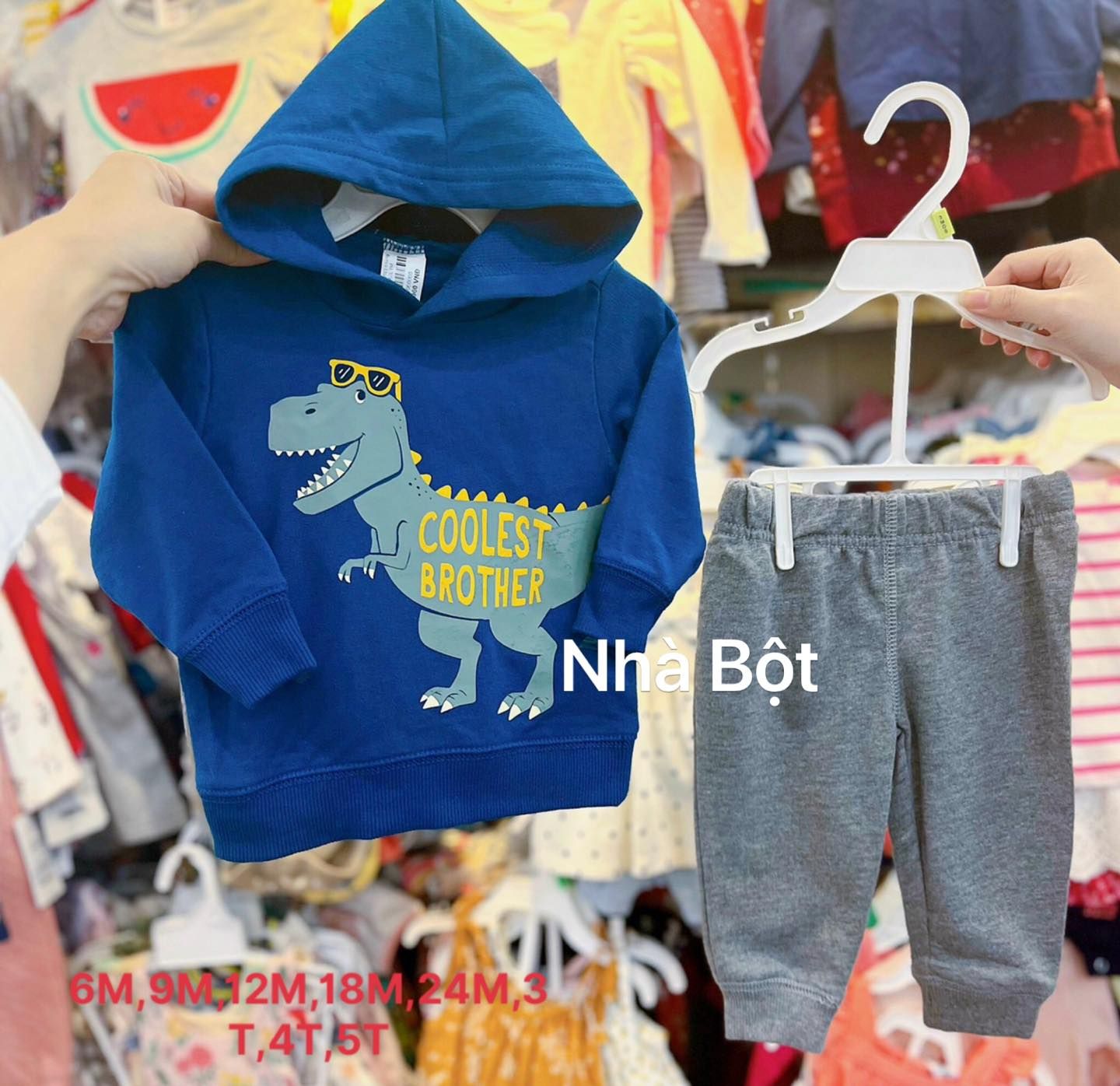 (TIẾT KIỆM) Set bộ nỉ Carter khủng long chữ