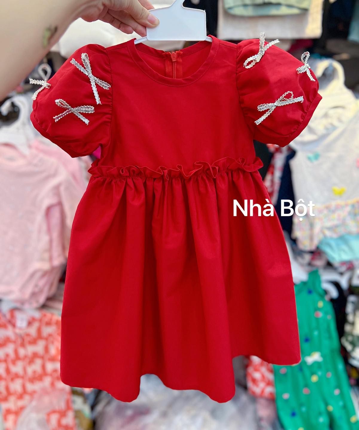 Đấm Real Cottons tay phồng đính nơ 2
