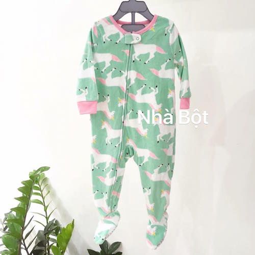 Sleep Suit Nỉ Carter màu xanh ngựa