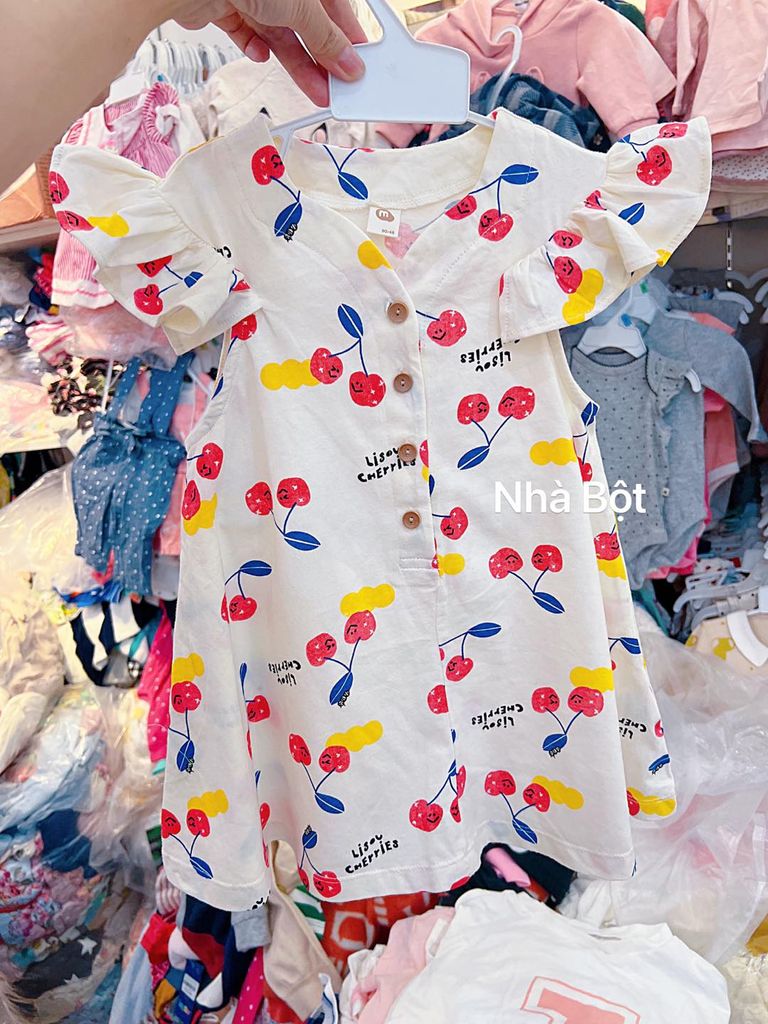 Đầm xuất hàn 270325 Cherry cánh tiên