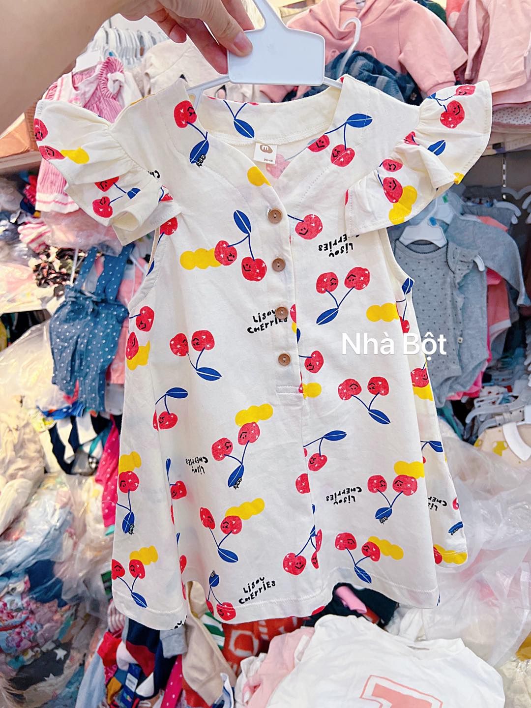 Đầm xuất hàn 270325 Cherry cánh tiên