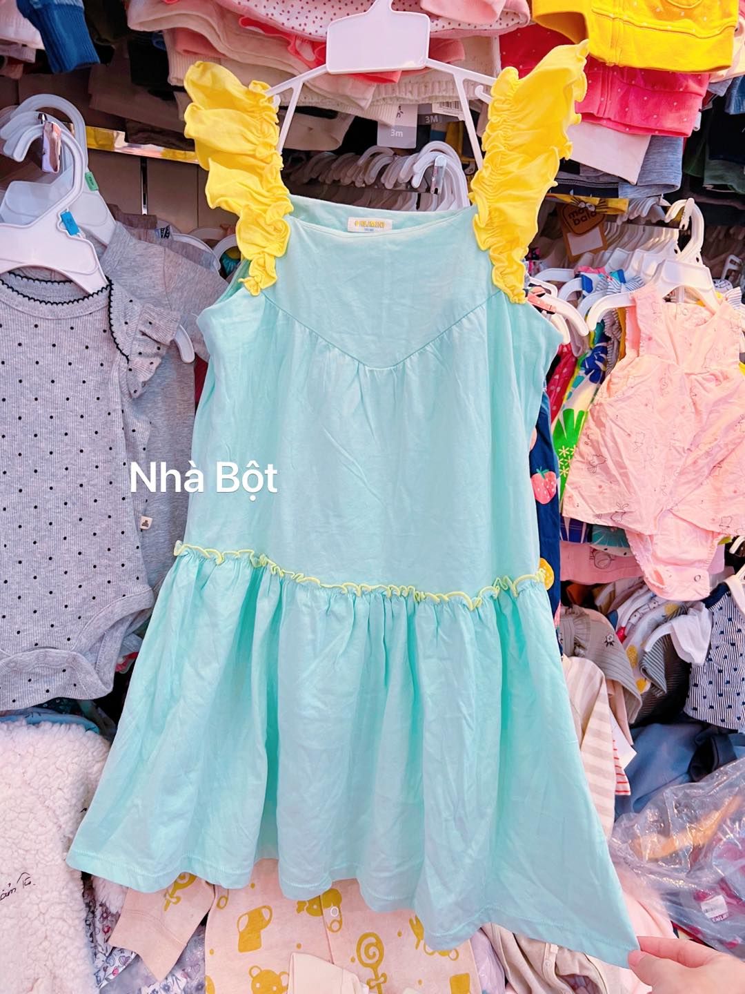 Đầm xuất hàn 270325 xanh cánh tiên
