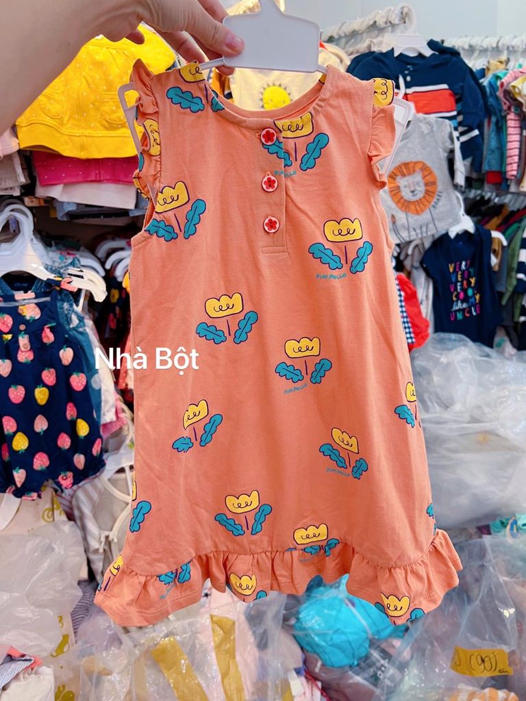 Đầm xuất hàn 270325 Hoa cam