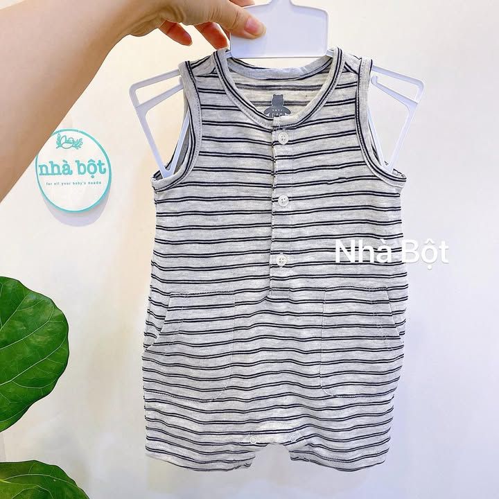 Body đùi Gap màu xám 2 sọc xanh đen