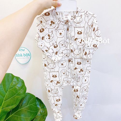 Sleep Suit Seed màu trắng nhiều hình