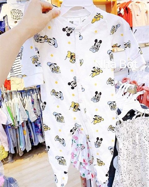 SLEEP SUIT H&M-trắng chuột Mickey&chó