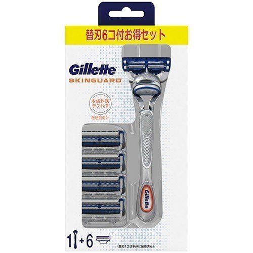 GILLETTE - SkinGuard Men's Razor for Sensitive Skin, Handle + 6 Refills