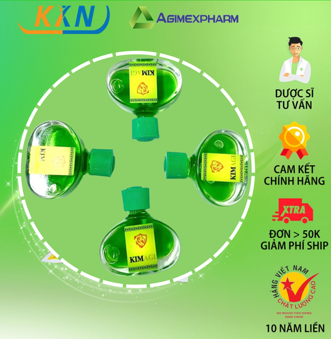  4 CHAI DẦU GIÓ KIM AGI - XANH 6ml 