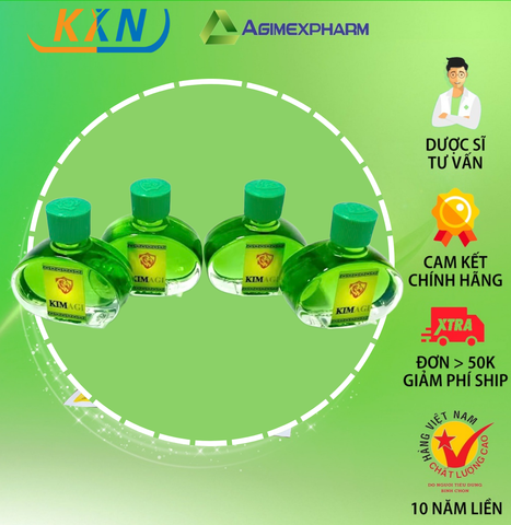  4 CHAI DẦU GIÓ KIM AGI - XANH 6ml 