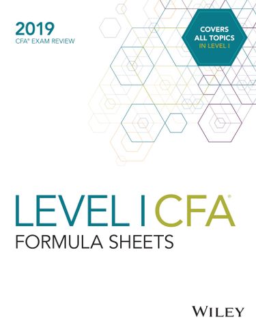 Wiley Level I CFA Formula Sheets 2019