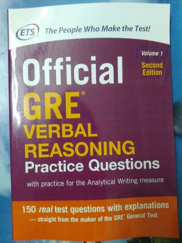 Official GRE Verbal Reasoning Practice Questions, Second Edition, Volume 1