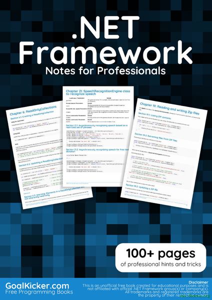 NET Framework Notes for Professionals – E-books Max30