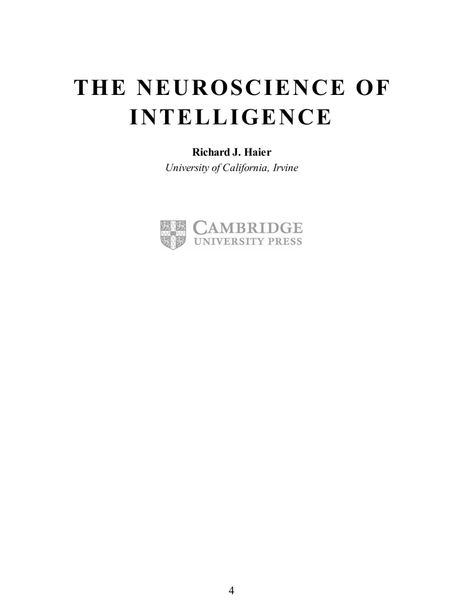 The Neuroscience of Intelligence by Haier, Richard J.