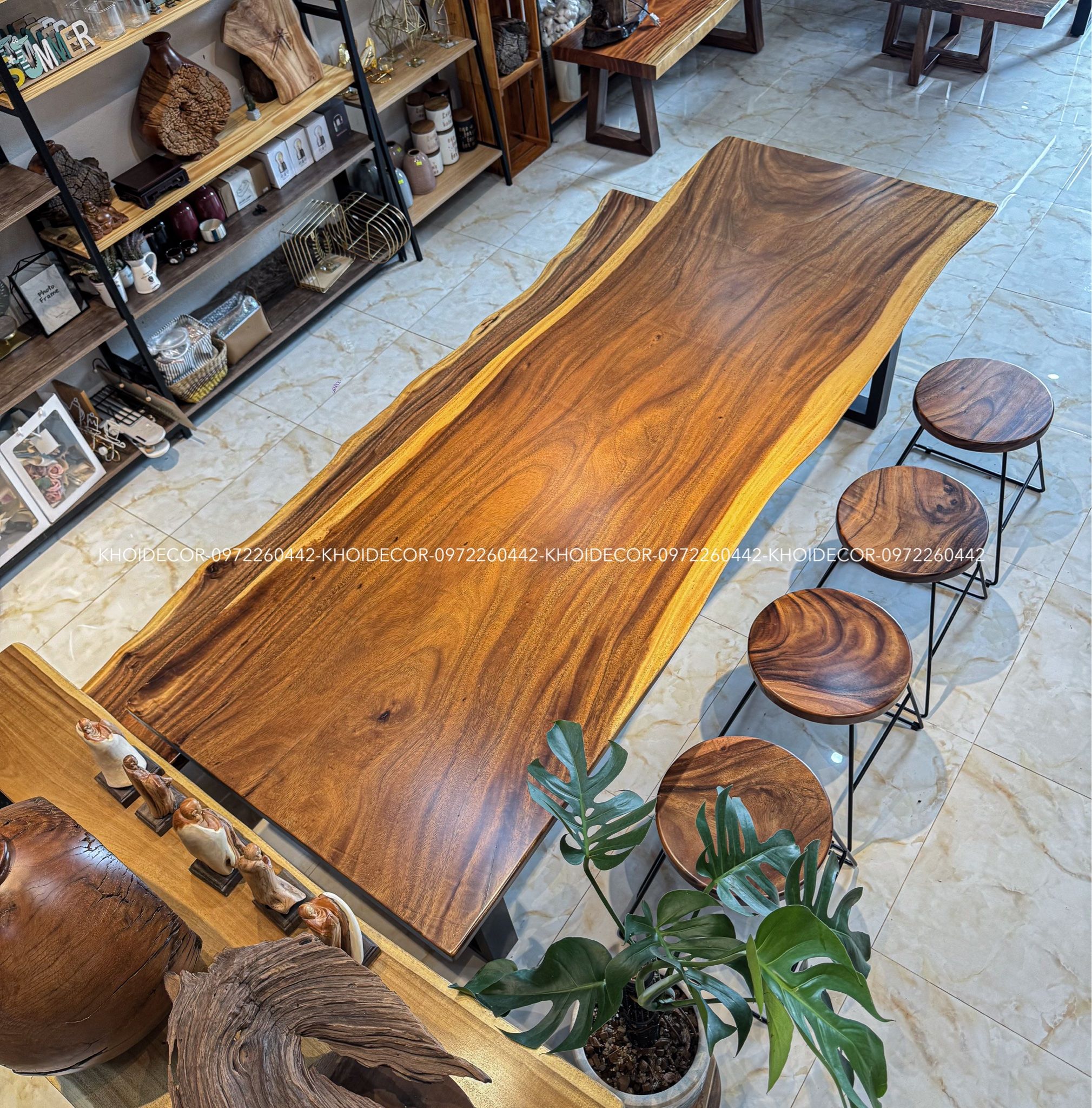 BÀN GỖ ME TÂY 240 x 81-86 x 5 cm