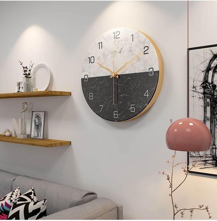ĐỒNG HỒ KIM LOẠI GIẢ ĐÁ- 30CM
