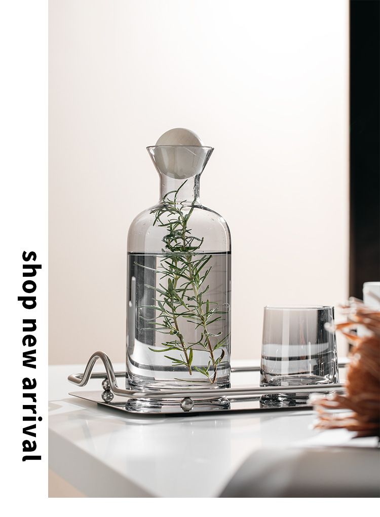 BỘ BÌNH LY THỦY TINH KHAY INOX