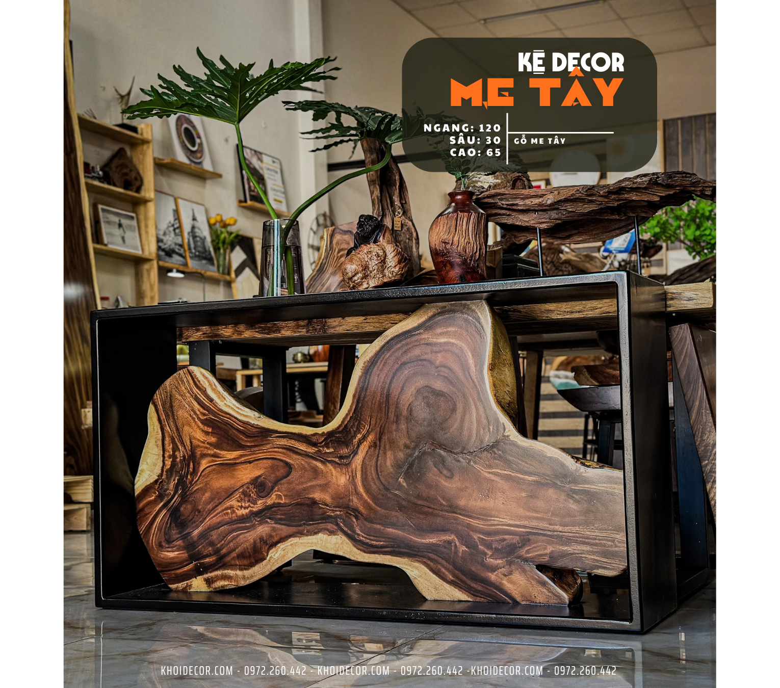 KỆ GỖ ME TÂY DECOR