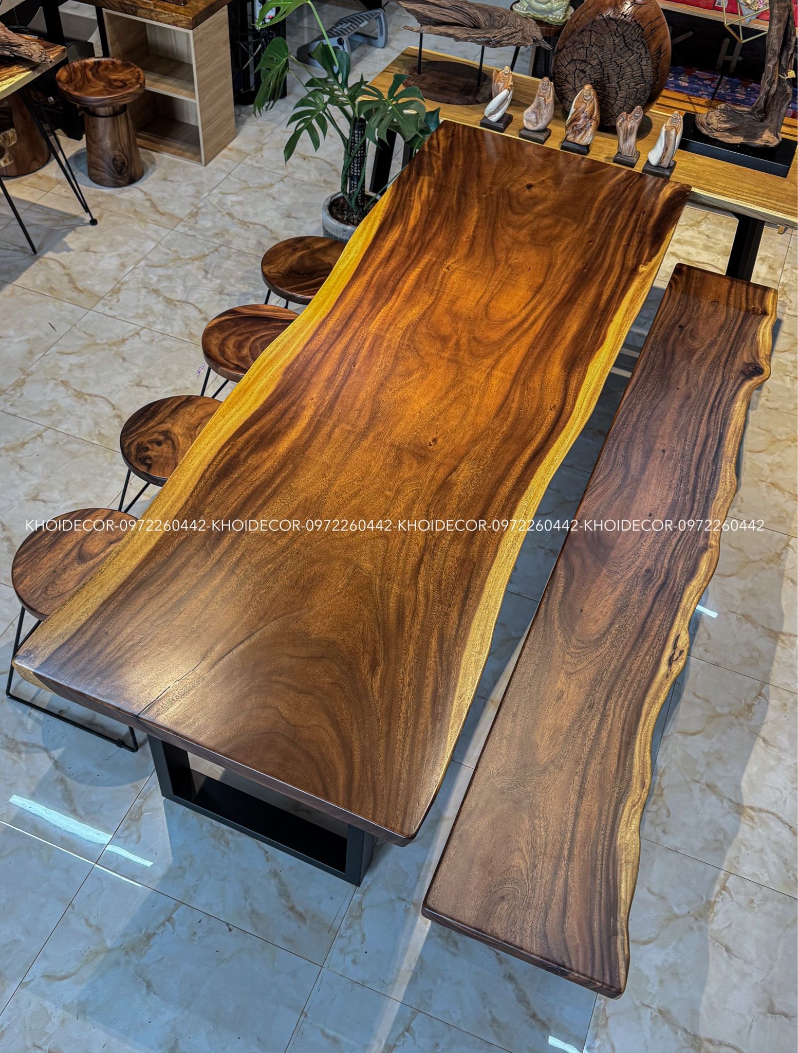 BÀN GỖ ME TÂY 240 x 81-86 x 5 cm