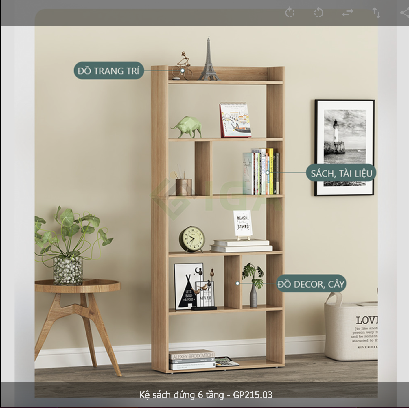 Kệ sách đứng 6 tầng - GP215.03