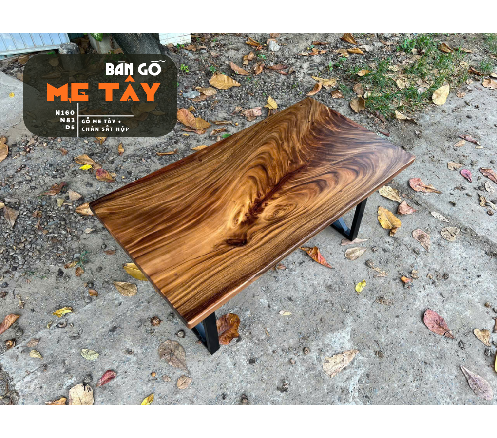 BÀN GỖ ME TÂY 160 x 83 x 5 cm