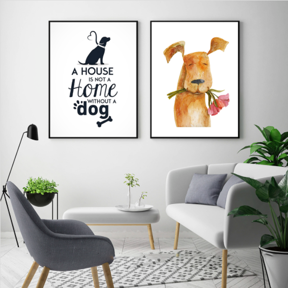 TRANH CANVAS: A HOUSE IS NOT A HOME WITHOUT A DOG - DC23