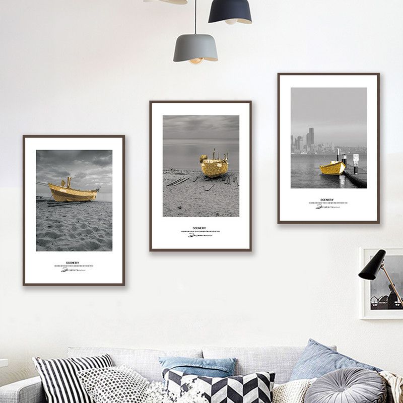 TRANH DECOR: THUYỀN VÀNG CẬP BẾN - DC3182