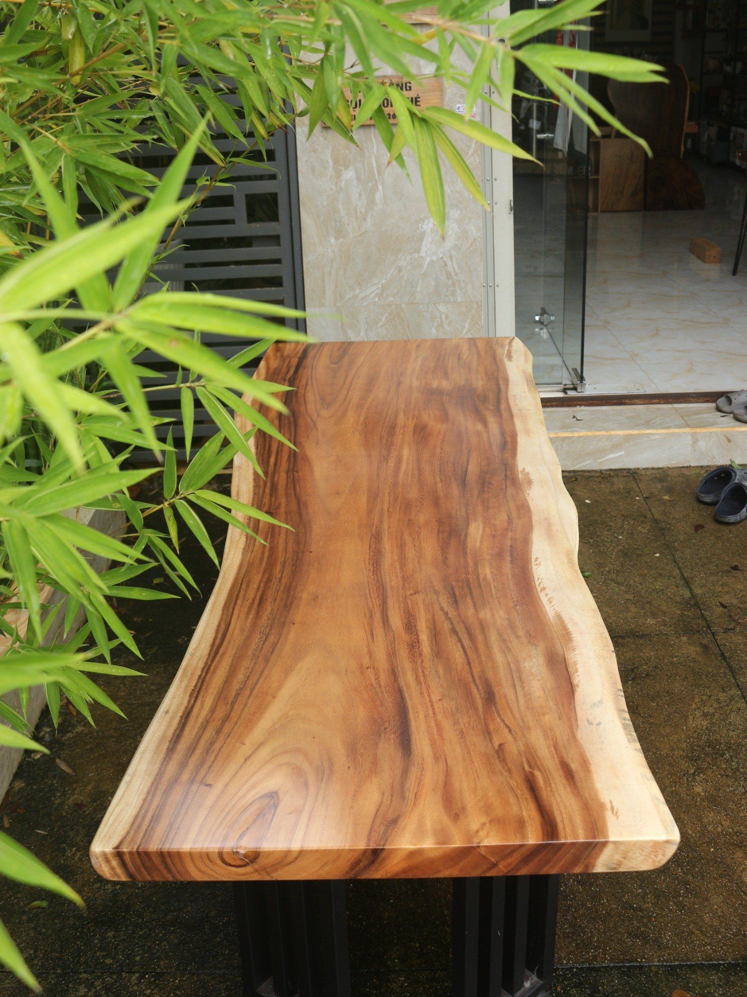 BÀN GỖ ME TÂY 197 x 70 - 58 - 65 x 5 cm