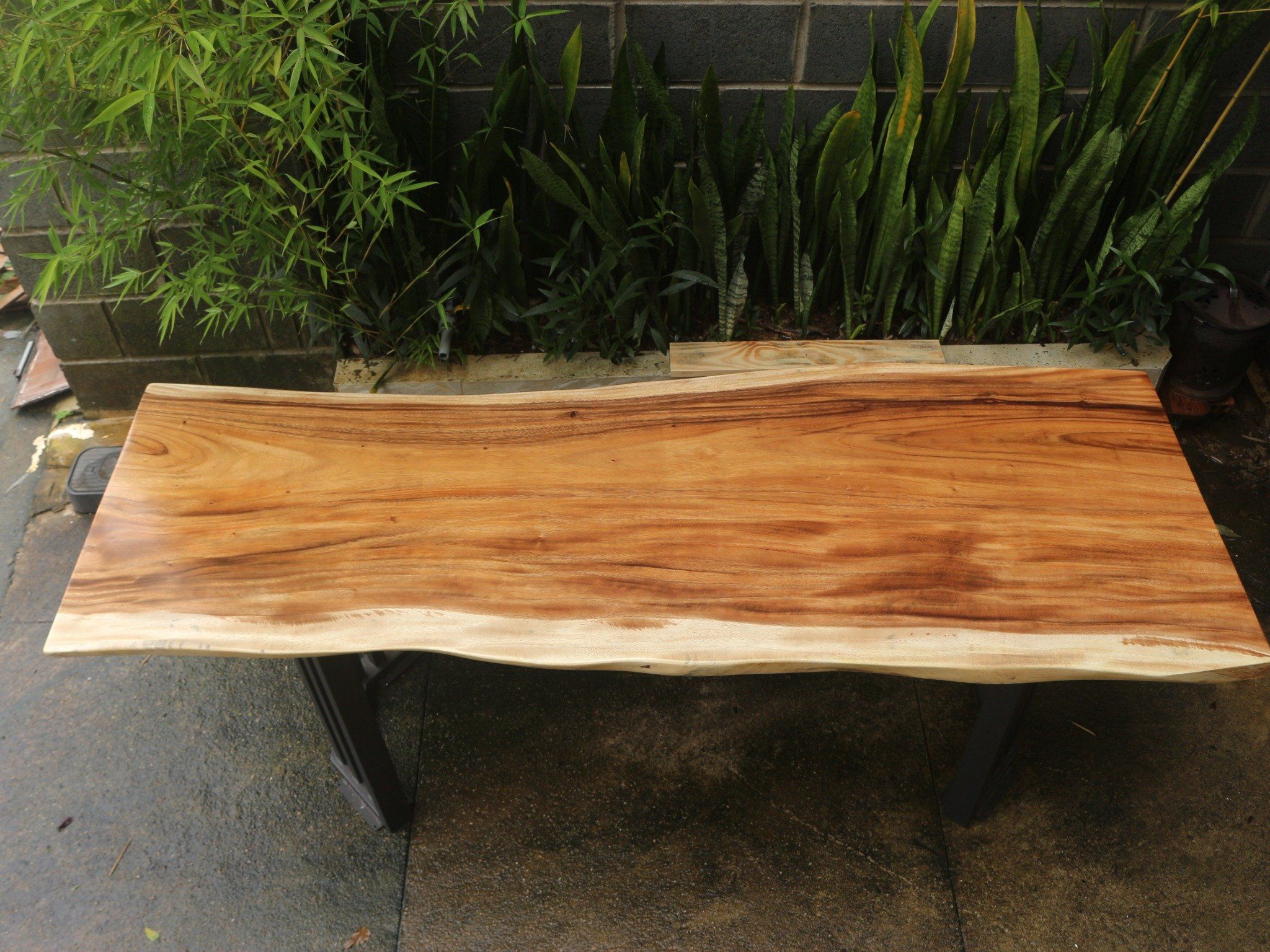 BÀN GỖ ME TÂY 197 x 70 - 58 - 65 x 5 cm