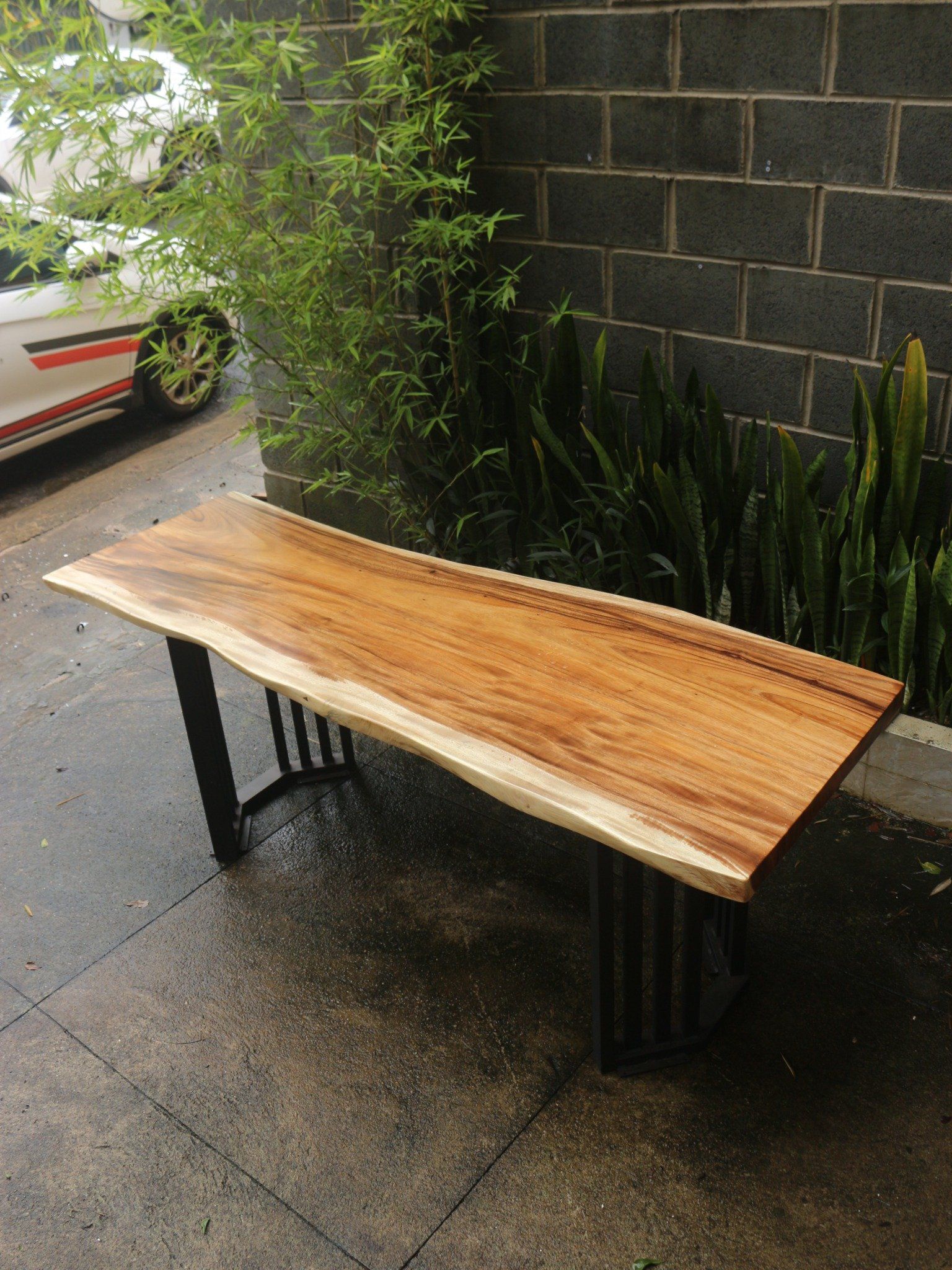 BÀN GỖ ME TÂY 197 x 70 - 58 - 65 x 5 cm