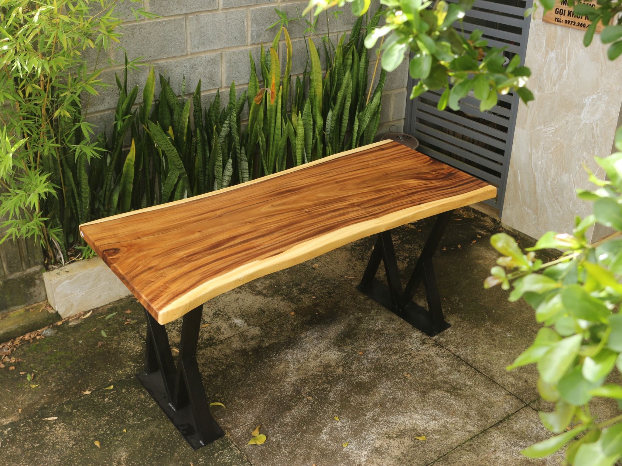 BÀN GỖ ME TÂY 160 x 64 - 74 x 5 cm