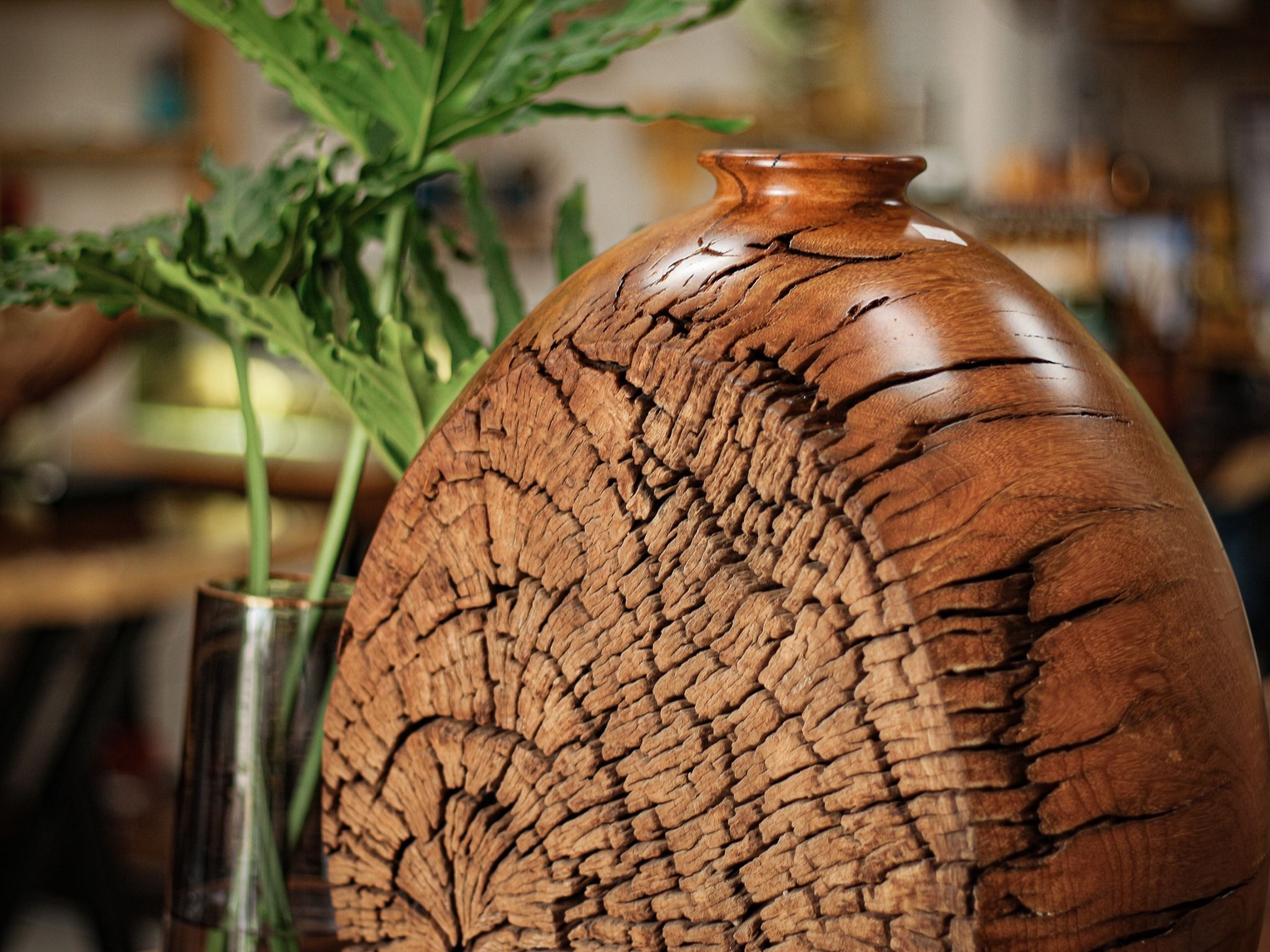 BÌNH GỖ LŨA DECOR - C48
